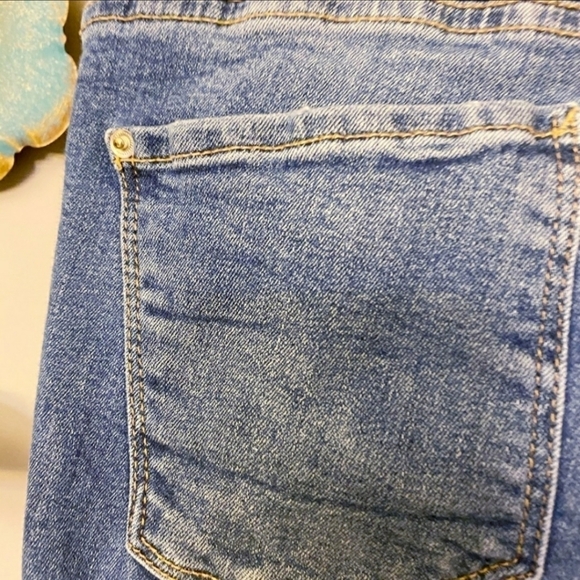 Zara Trafaluc Denimwear Red Green Side Varsity Stripe Jeans Womens 2 Frayed Hem - Picture 8 of 12